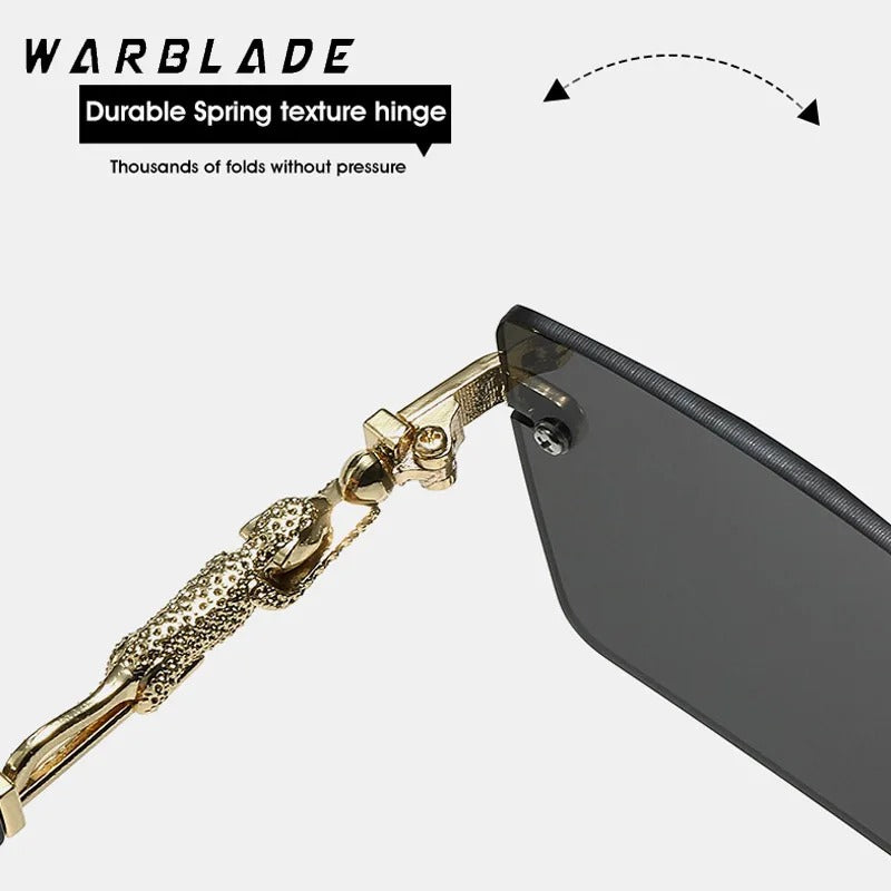 New Fashion Rimless Square Sunglasses Cut Edge UV400