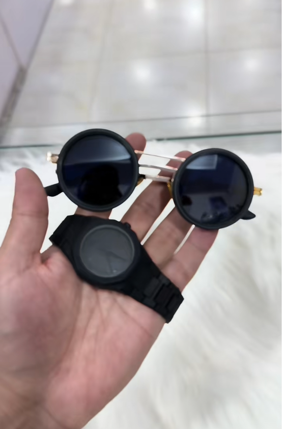 AURA Uv400 light Control glasses And Aura Black Watch Combo  Most Demanded