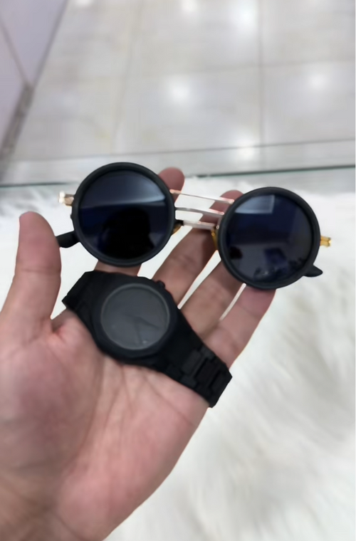 AURA Uv400 light Control glasses And Aura Black Watch Combo  Most Demanded