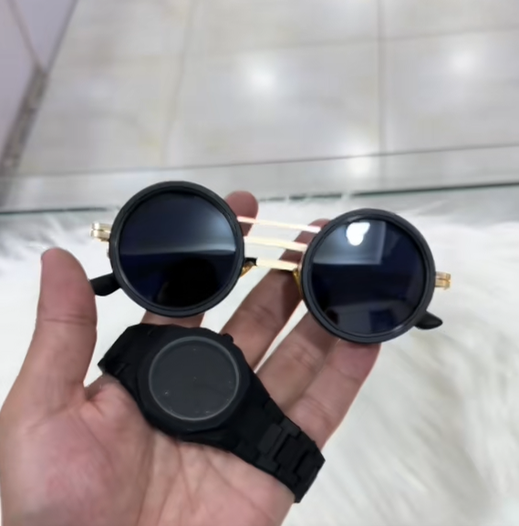 AURA Uv400 light Control glasses And Aura Black Watch Combo  Most Demanded