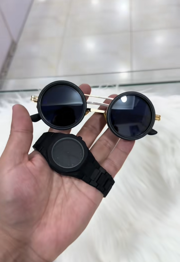 AURA Uv400 light Control glasses And Aura Black Watch Combo  Most Demanded